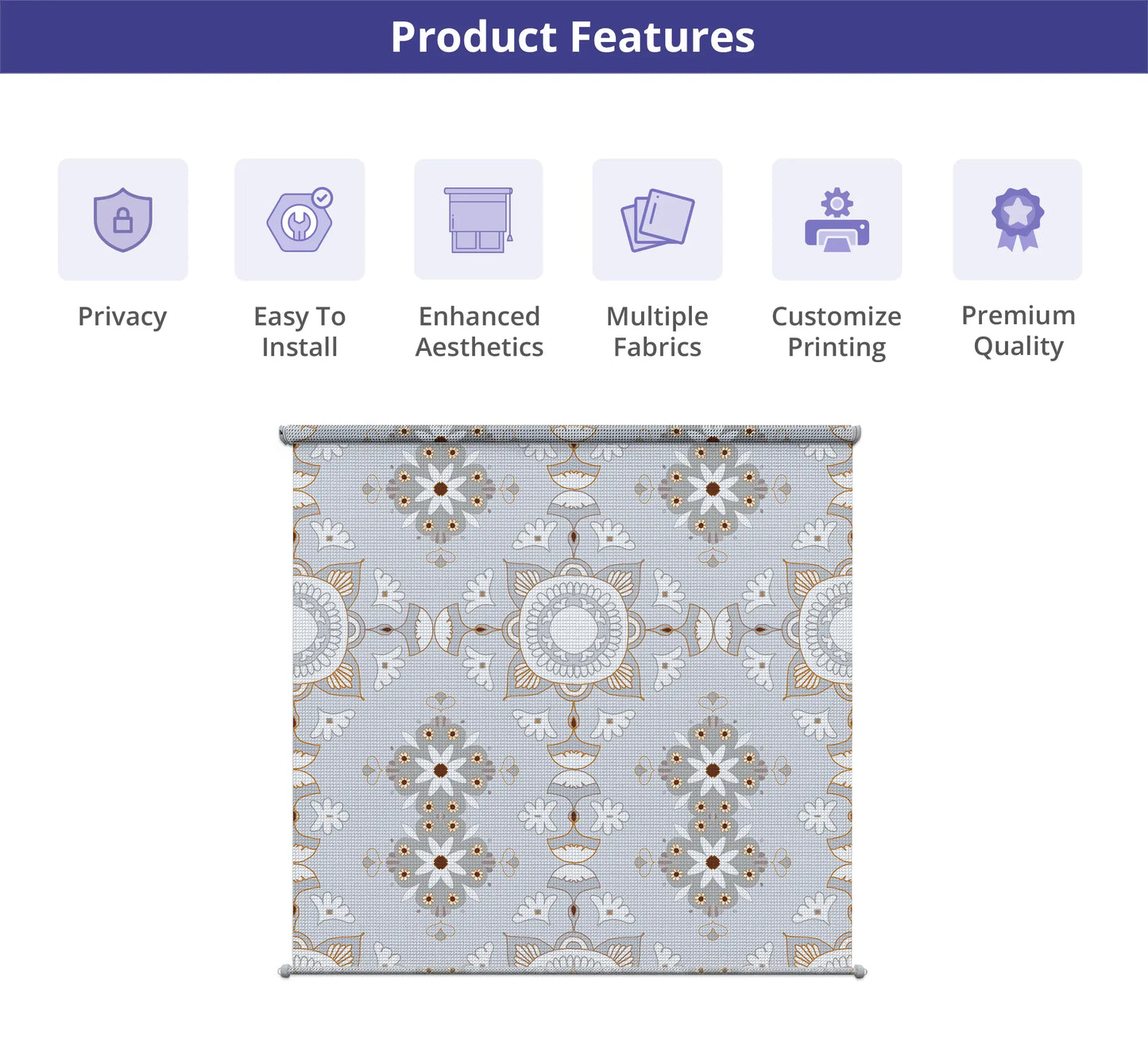 Custom Graphic Roller Shades (Mesh | Hardware included)