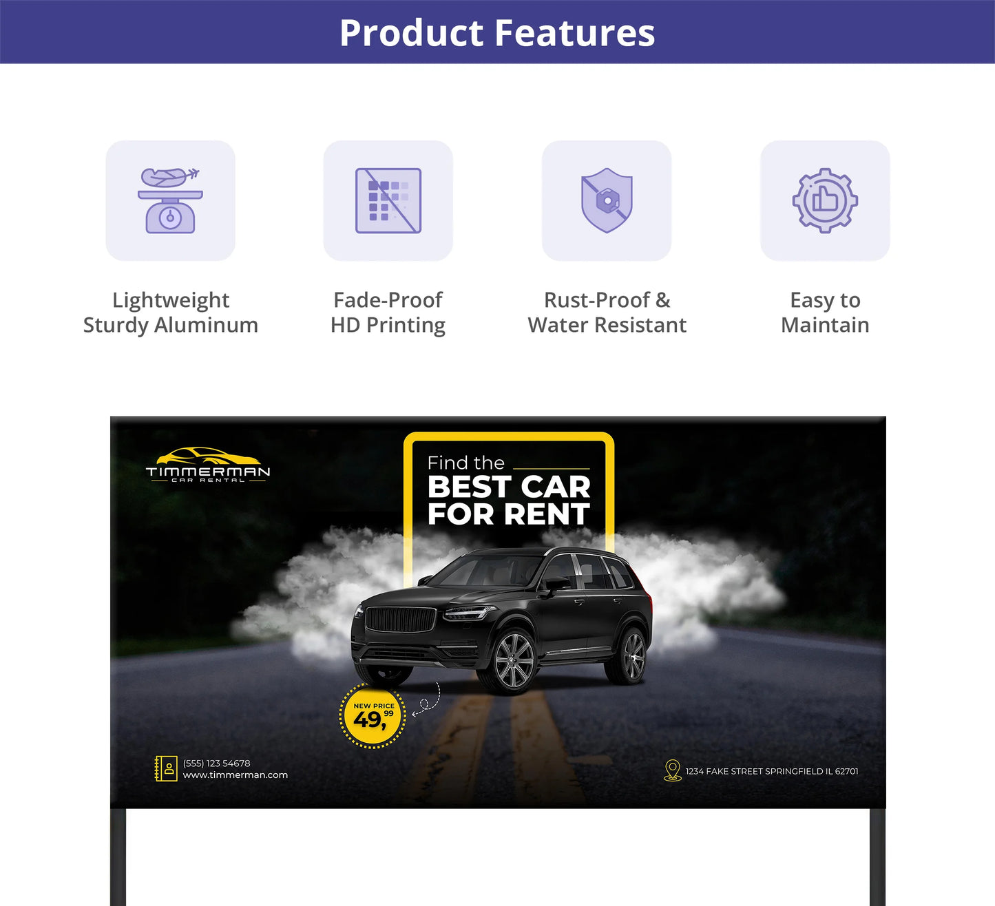 Table Top Back Wall Display (Includes Hardware)