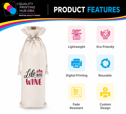 Printed Canvas Wine Bags