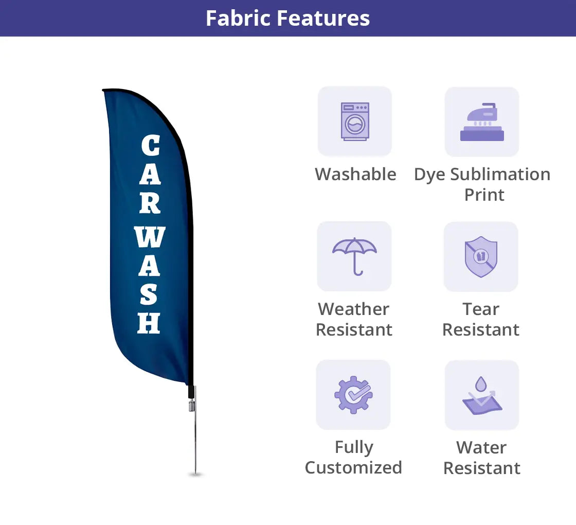 Pre-Printed Flags 2' Ft x 7.58' Ft