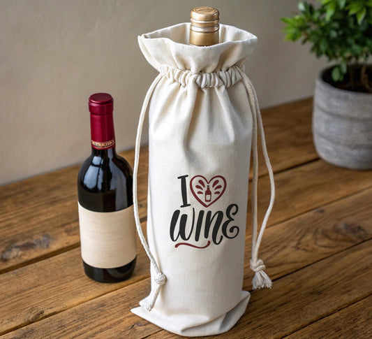 Printed Canvas Wine Bags